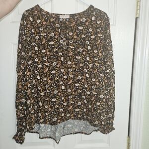 Floral Black Blouse